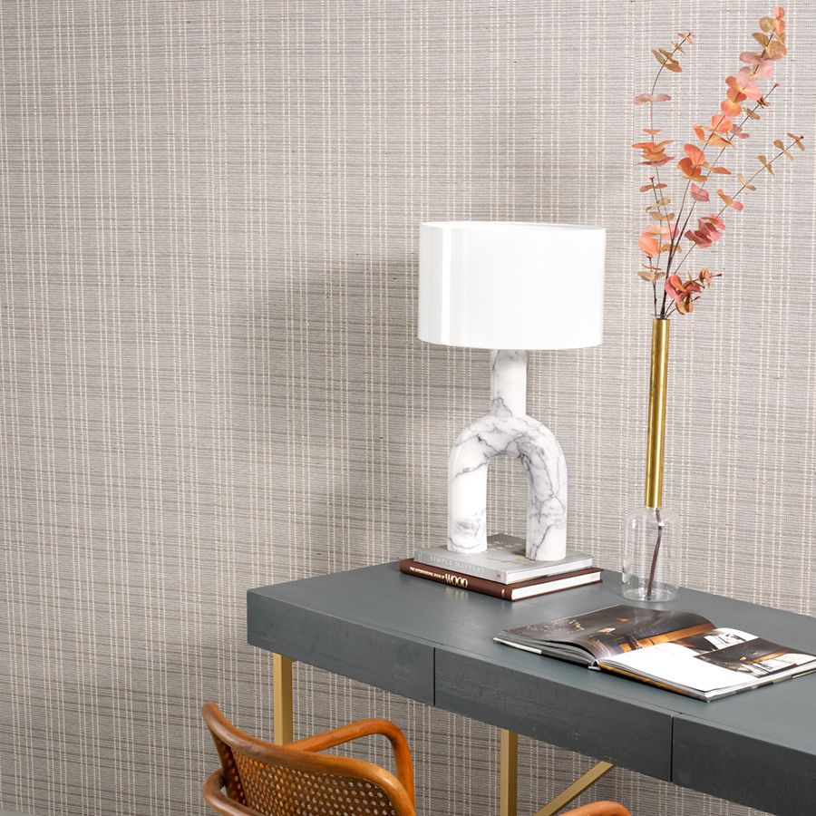 Bodhi imitates the beauty and rhythm of raked sand in a Zen garden. Linen yarns, intentionally left in their organic, natural state, add dimensions to Bodhi’s texture and plaid-like weave pattern. A timeless natural woven wallcovering, Bodhi’s technique and raw materials thoughtfully promote tranquility, bringing Zen indoors.