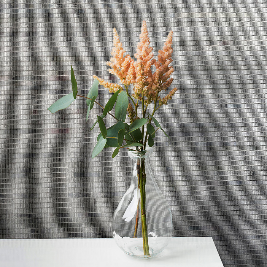 Yesterday's News times Natural Woven wallcovering